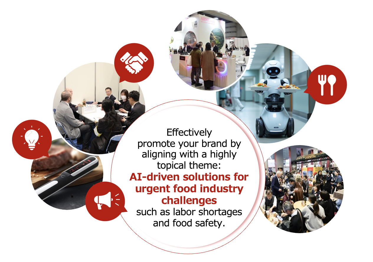 Effectively promote your brand by aligning with a highly topical theme: AI-driven solutions for urgent food industry challenges such as labor shortages and food safety.