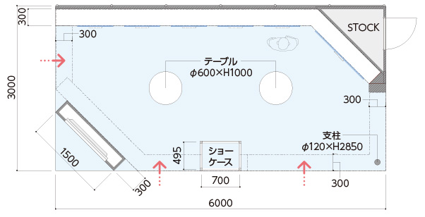 2ブースの施工例 間取り図