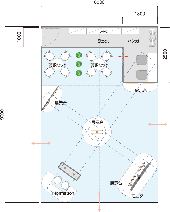 6ブースの施工例 間取り図